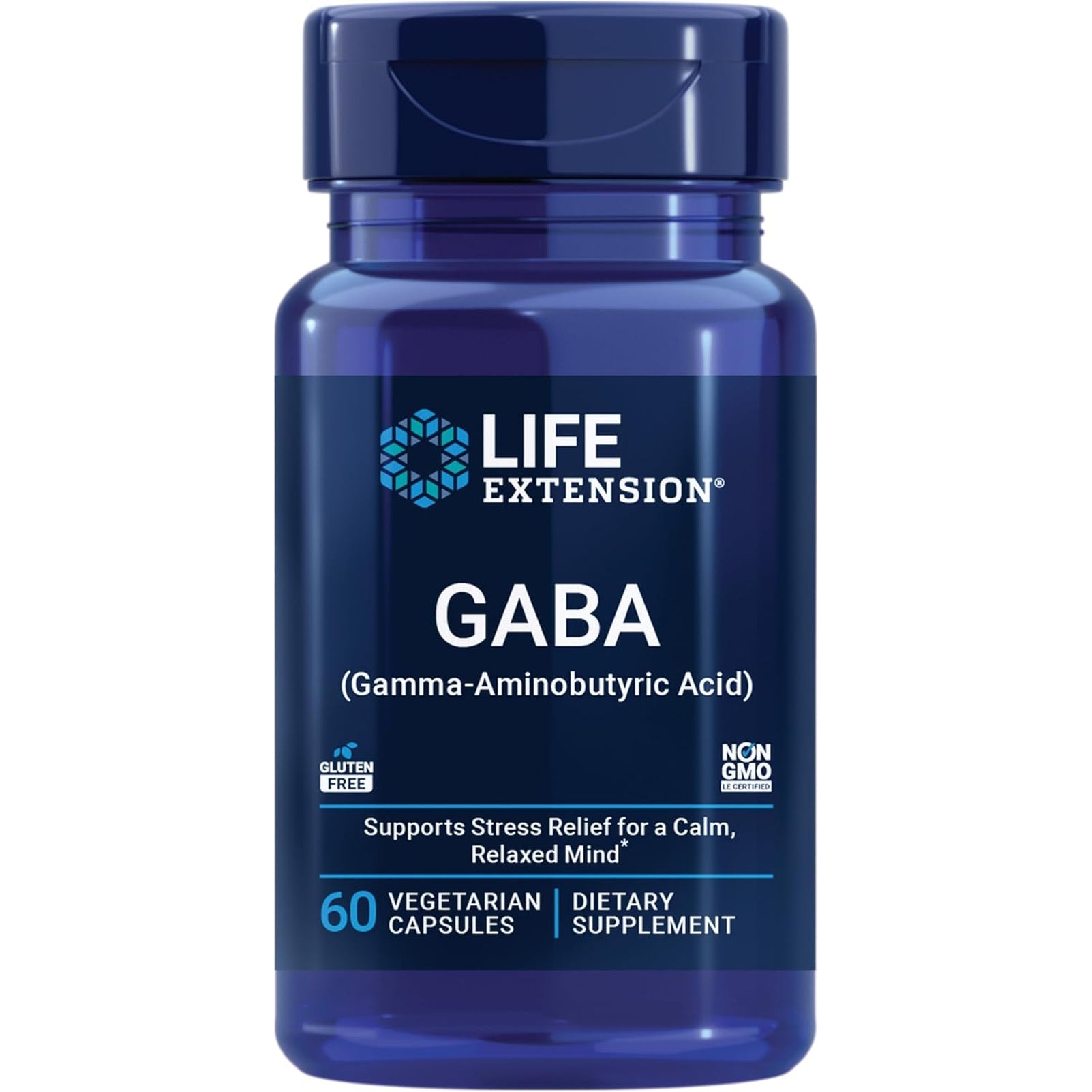 Life Extension GABA, Stress Support, GABA Supplement, Mood Support, Sleep, Relaxation, Gluten-Free, Non-Gmo, Vegetarian, 60 Capsules