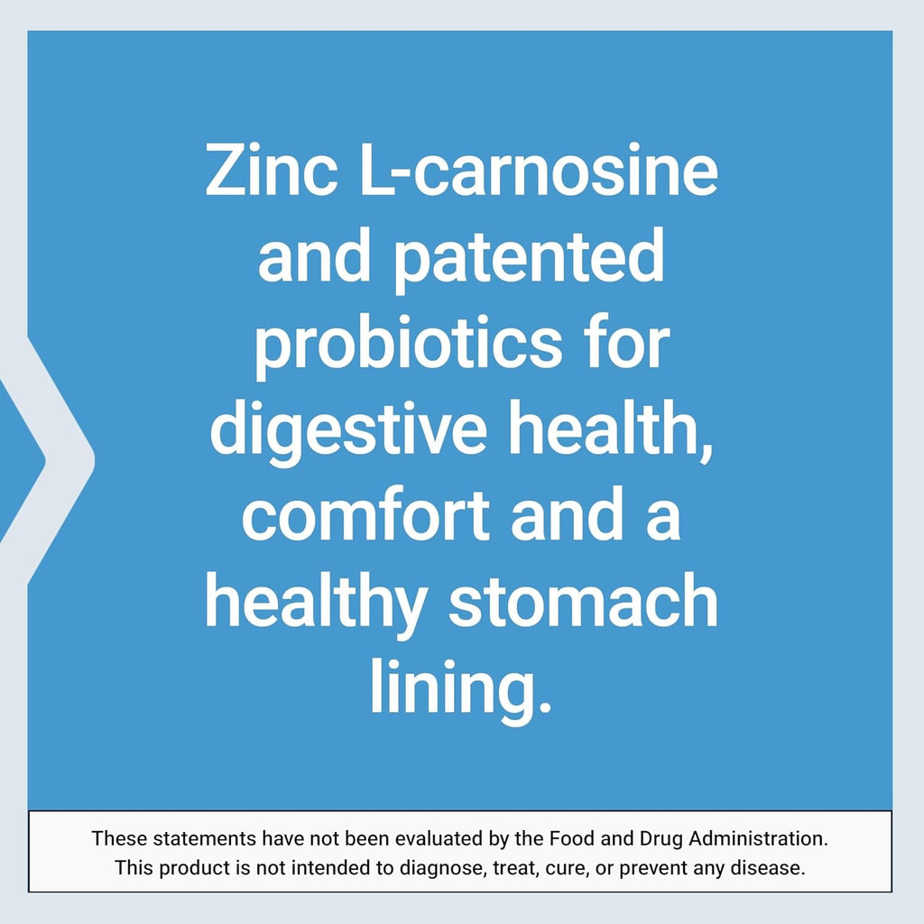 Life Extension Gastro-Ease™, Zinc L-Carnosine, Pylopass™ Lactobacillus Reuteri Probiotics, Digestion Supplement, Gut Health, Stomach Comfort, Gluten-Free, Non-Gmo, Vegetarian, 60 Capsules
