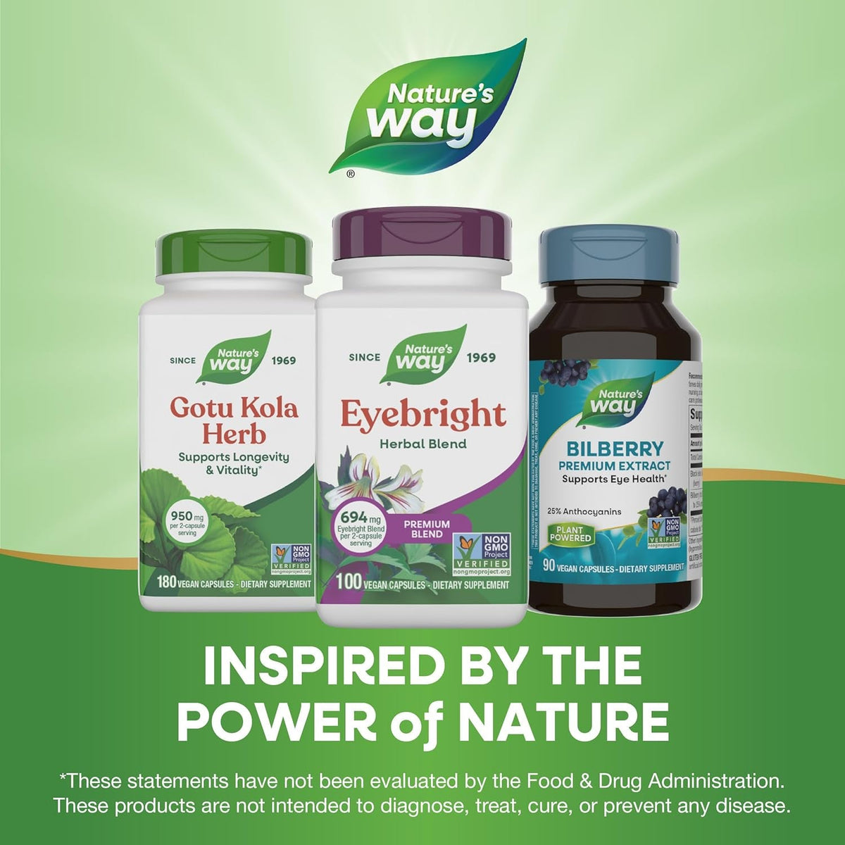 Nature'S Way Eyebright Herb Premium Blend, Herbal Blend, Non-Gmo Project Verified, Eyebright Supplement, Vegan, 100 Capsules (Packaging May Vary)