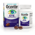 Ocuvite Eye Performance Vitamin & Mineral Supplement, Lutein and Zeaxanthin Supplements, Vitamins C, D, E, Zinc, and Omega-3, Helps Protect Eyes from Sun and Blue Light, 30 Softgels