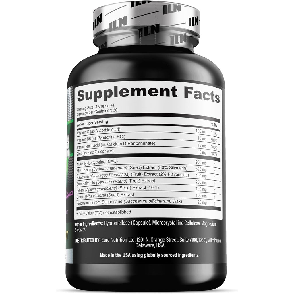Iron Labs Nutrition: Cycle Support plus NAC (N-Acetyl-L-Cysteine) - on Cycle Support Supplements for Men - N Acetyl L Cysteine and Milk Thistle (120 Capsules)