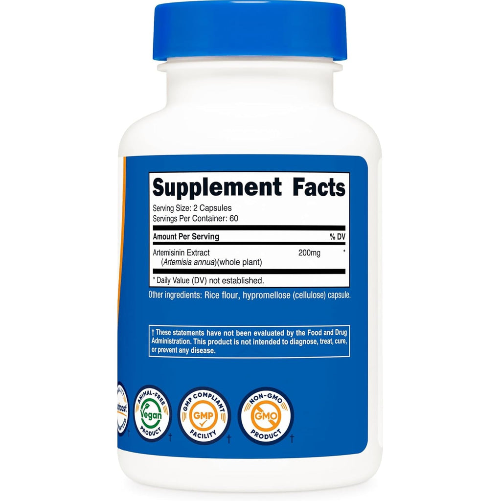 Nutricost Artemisinin 200Mg, 120 Vegetarian Capsules - Non-Gmo, Gluten Free, 60 Servings