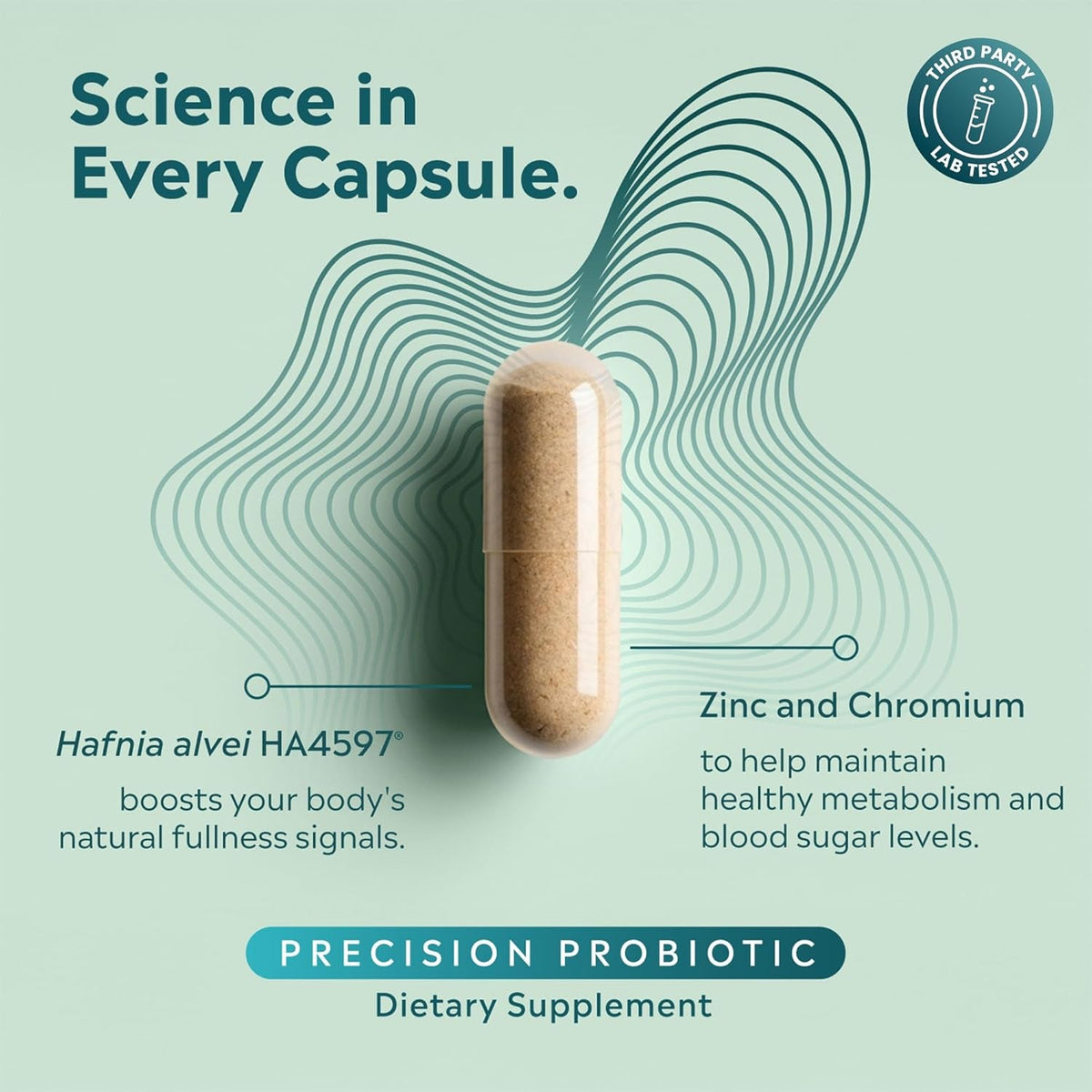 Weight Management Probiotics for Women and Men Clinically Shown to Curb Cravings with Hafnia Alvei HA4597, Chromium & Zinc - 60 Capsules, 30-Day Supply