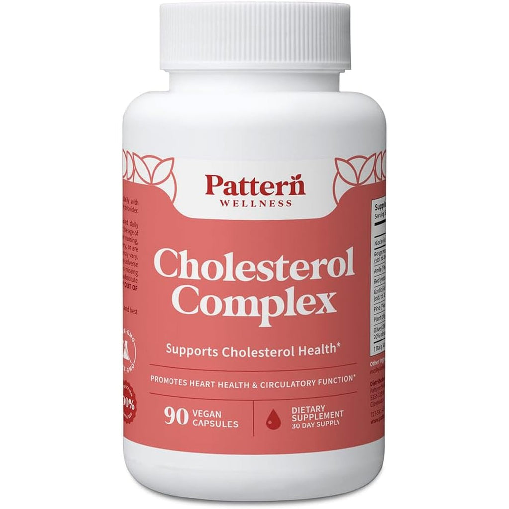 Pattern Wellness Cholesterol Complex Supplement – Supports Overall Well-Being – 3Rd Party Lab Tested – 90 Vegan Capsules