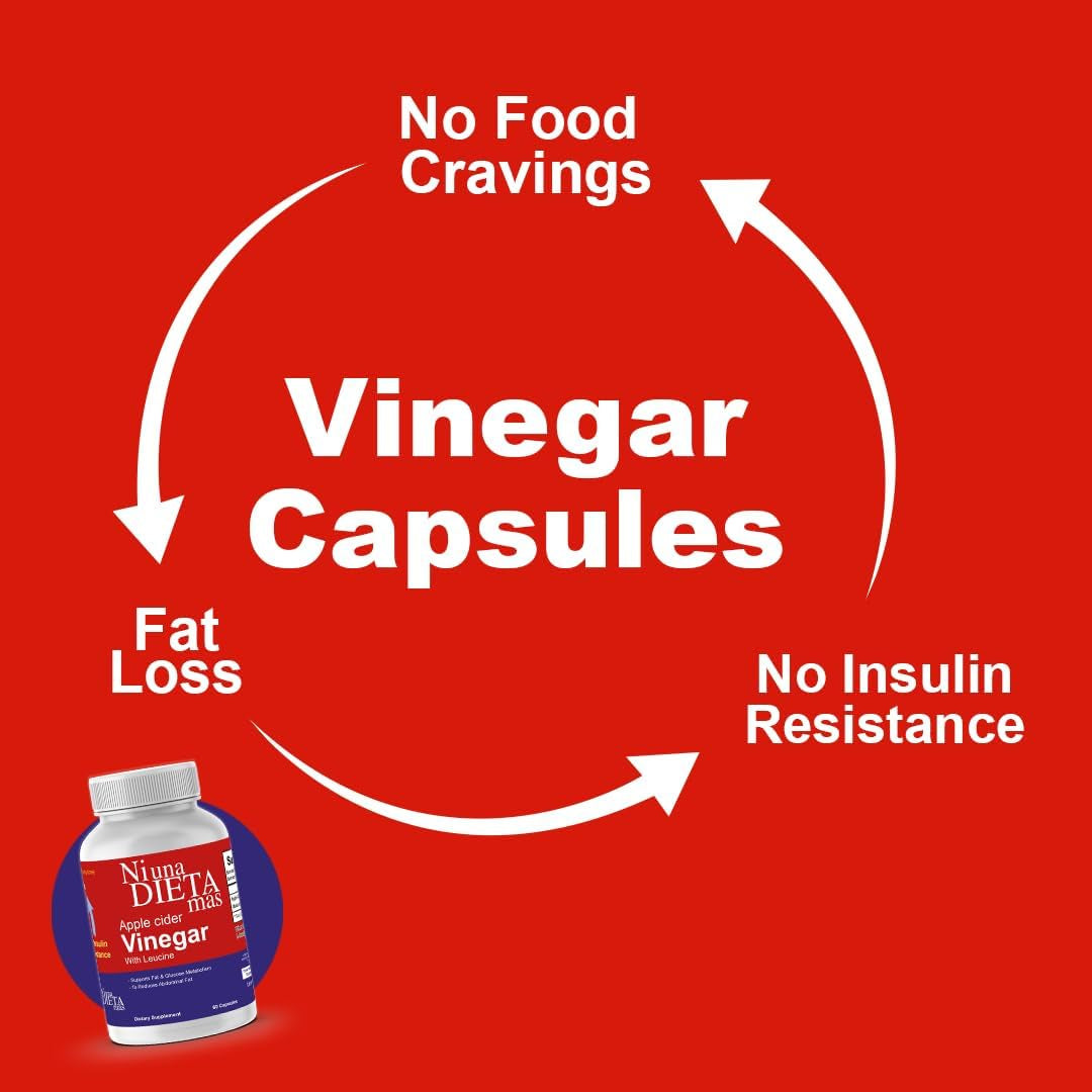 Reduce Abdominal Fat - Apple Cider Vinegar Capsules - Best for Weight Loss - NI UNA DIETA MÁS