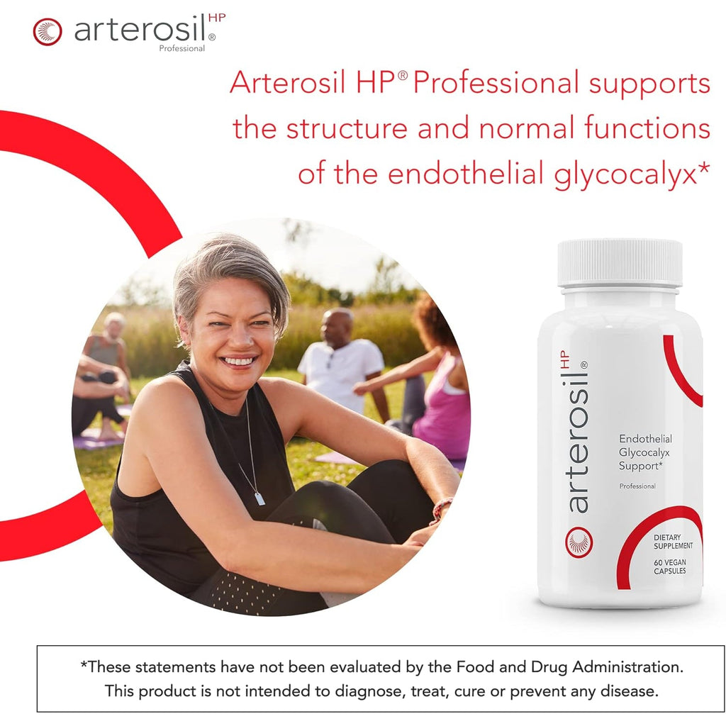 Calroy Health Sciences Arterosil HP Professional - Endothelial Glycocalyx Support - Heart Health Support - Artery Health Support - Circulation Support – Monitumrs® Rhamnan Sulfate - Monostroma Nitidum