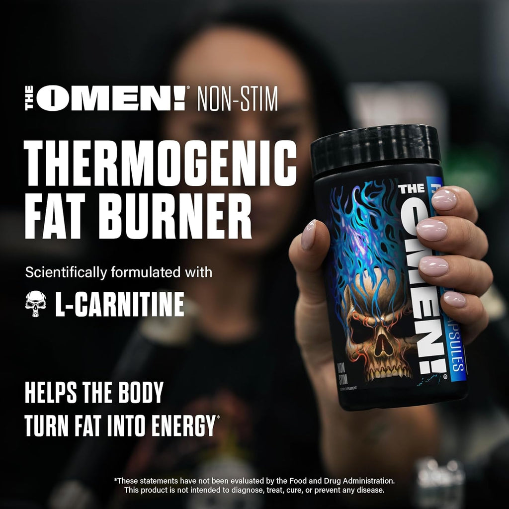 JNX SPORTS the Omen! Non‑Stimulant Thermogenic Fat Burner for Men & Women | Weight Loss Supplement, Caffeine‑Free & Appetite Suppressant | 100 Capsules