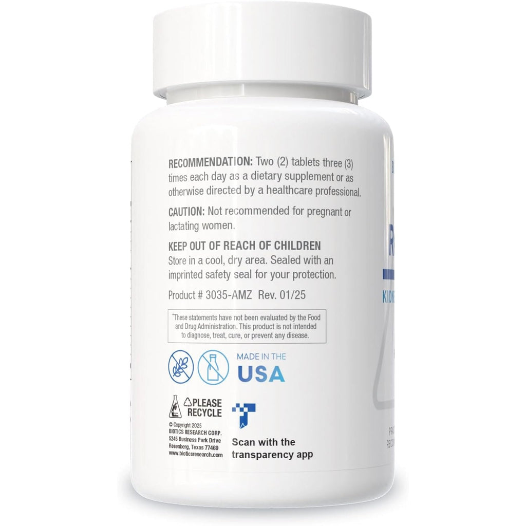 Biotics Research Renal plus – Botanical, Glandular and Nutritional Support for Optimal Renal Function. Kidney Health & Supports Urological Function –Ulva Ursi, Buchu Leaf, Echinacea, Cranberry–180Tabs