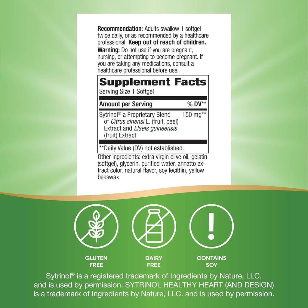Nature'S Way Sytrinol Cholesterol Control; Premium Blend; 60 Softgels