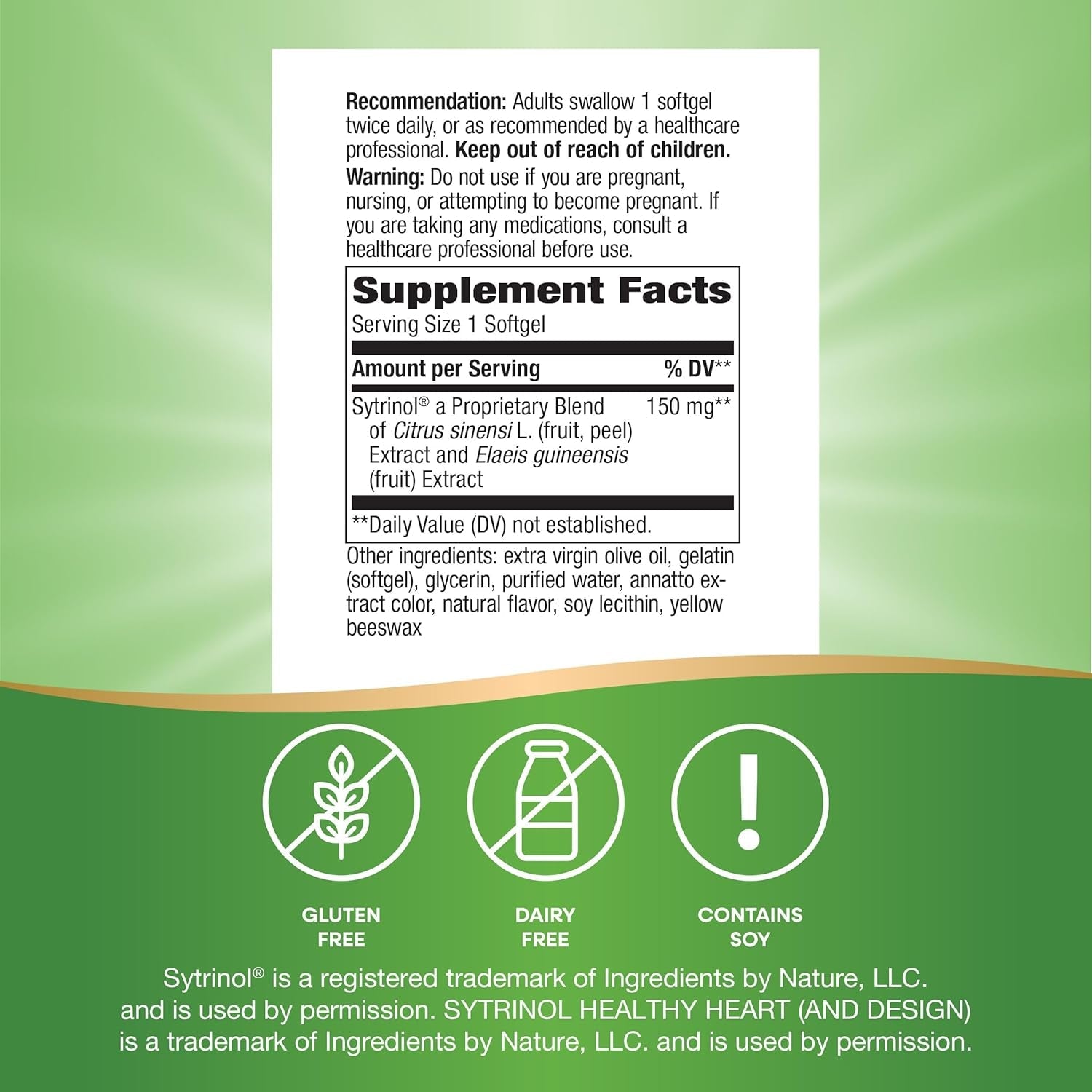 Nature'S Way Sytrinol Cholesterol Control; Premium Blend; 60 Softgels