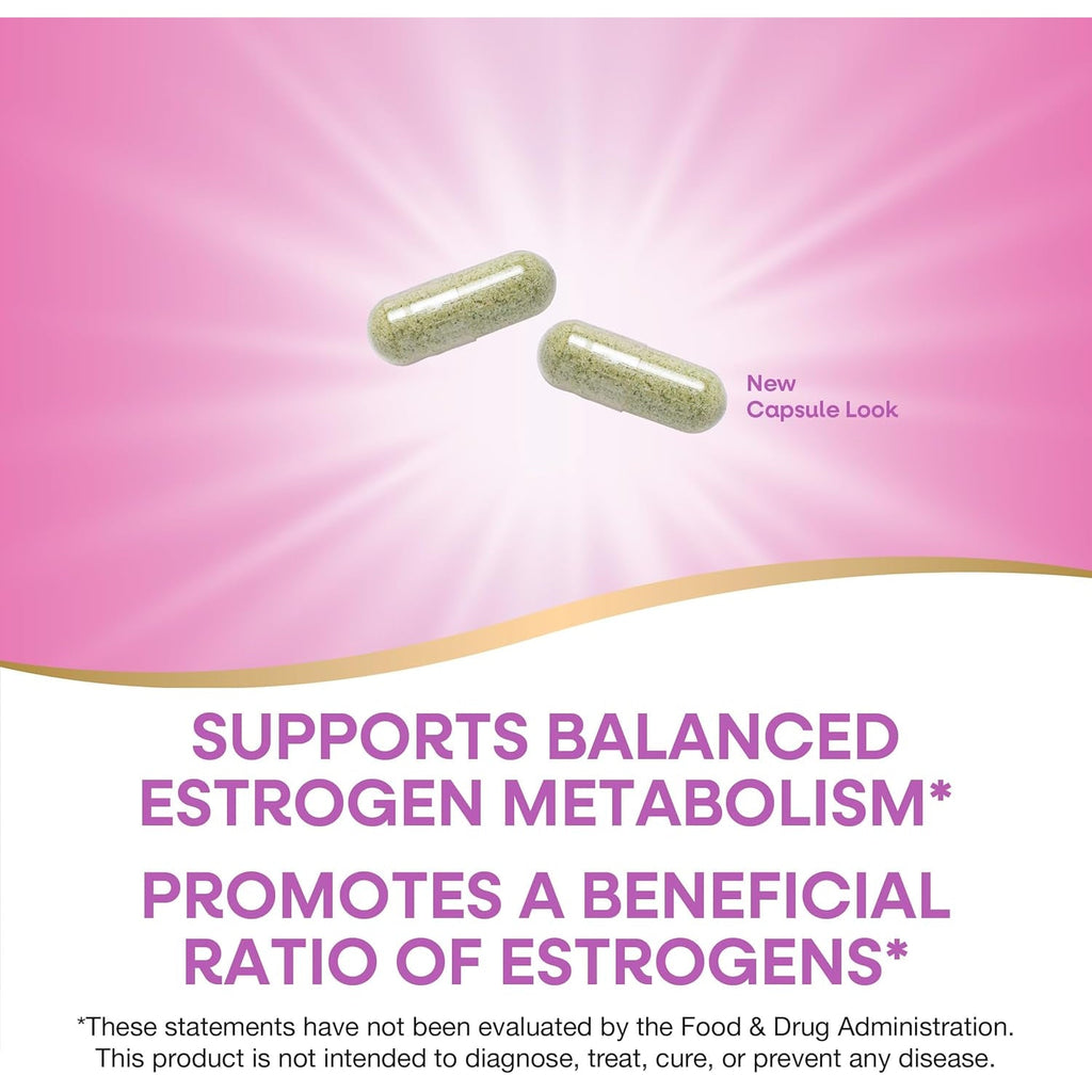 Nature'S Way Dim-Plus, DIM Supplement, Supports Balanced Estrogen Metabolism*, Supports Estrogen Hormone Balance*, Diindolylmethane, 60 Vegan Capsules