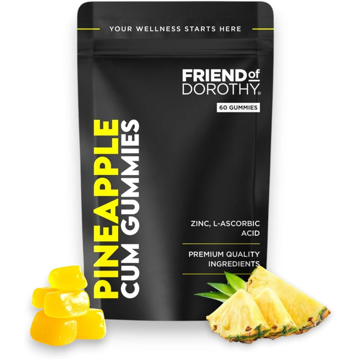 Pineapple C*M Gummies Improves Sperm Volume and Load Semen Volume Supplement - 60 Capsules - 1 Month Supply