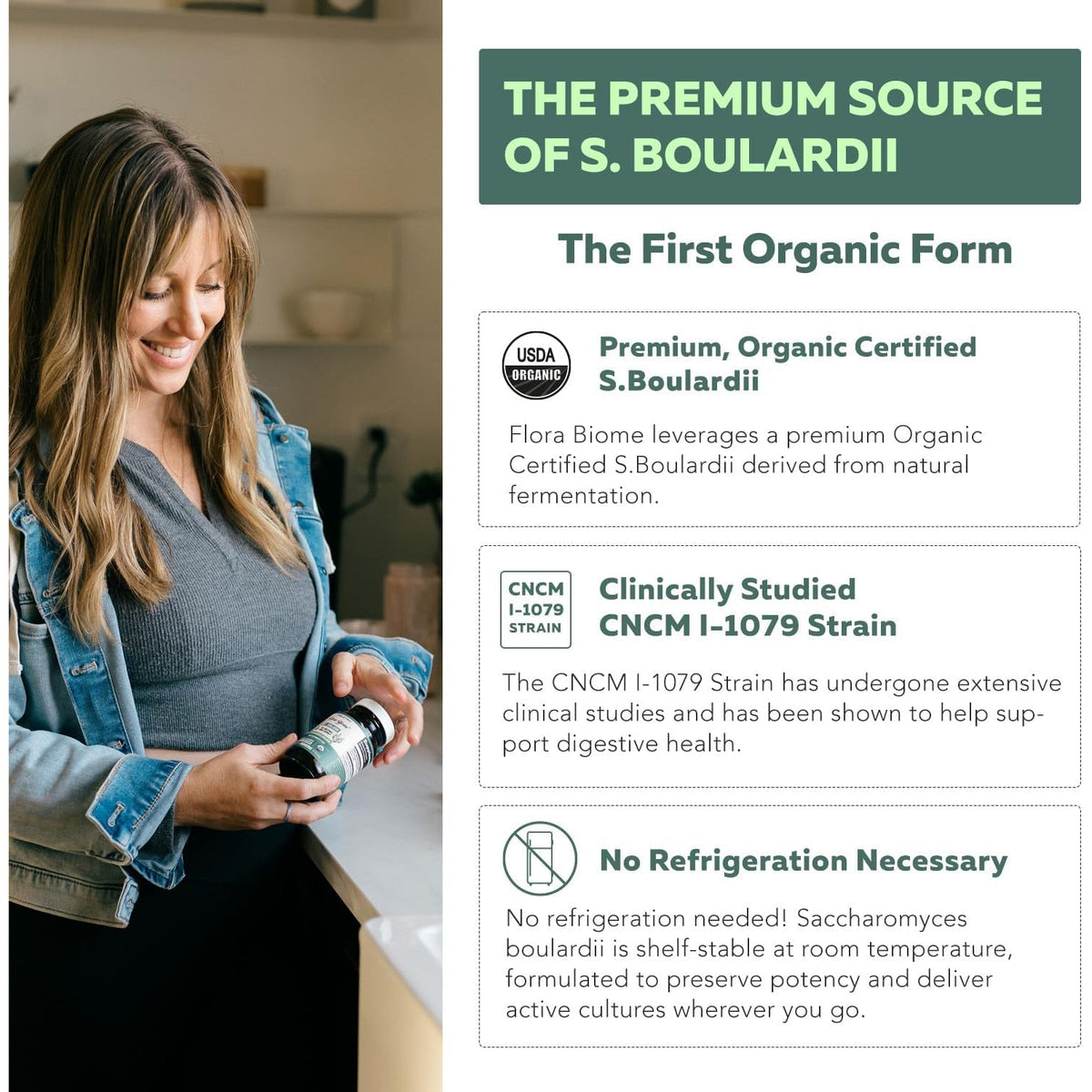 Organic Saccharomyces Boulardii - 10 Billion CFU - Clinically Validated CNCM I-1079 Probiotic Strain - Gut, Digestion & Healthy Bowel Support - First Organic Form of S. Boulardii Probiotic - 60 Count