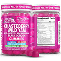 Clean Nutra Menopause Supplements for Women Chastberry Wild Yam Gummies Inositol Black Cohosh Magnesium Red Clover DIM Supplement B6 Magnesium Glycinate Glycine Vitex Hormone Balance Gummy Vitamins