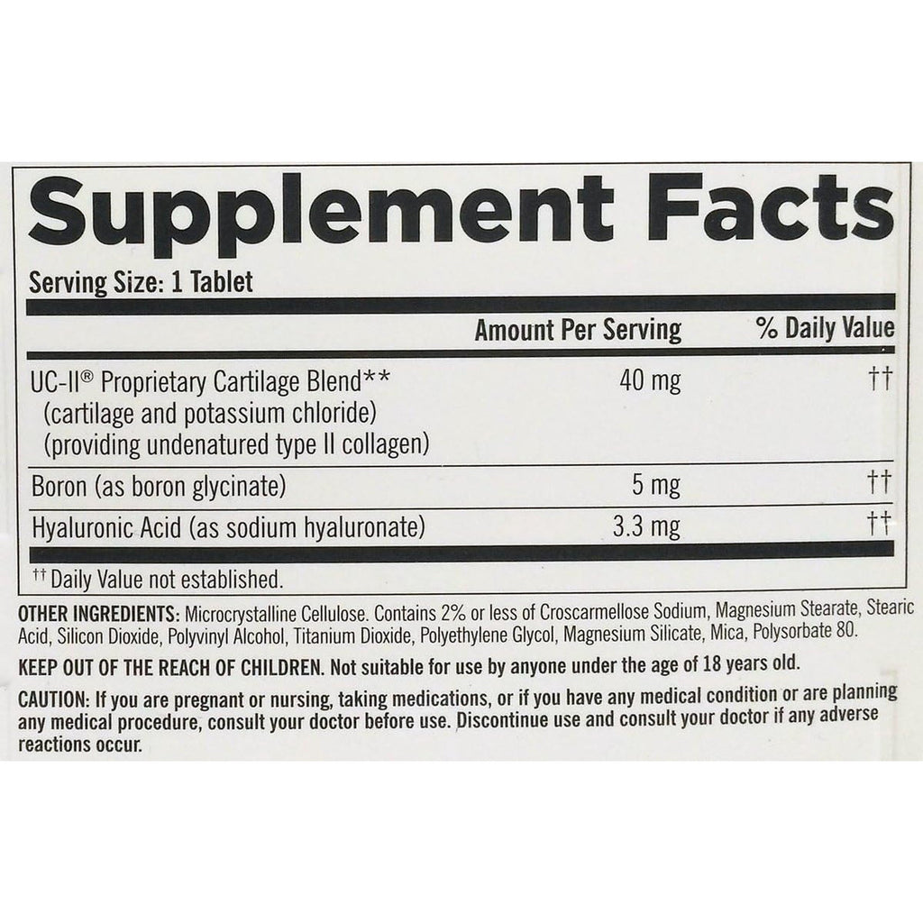 Kirkland Triple Action Joint Health Type II Collagen, Boron and HA - 110 Count