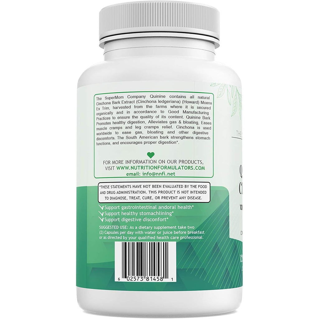 Quinine Cinchona Bark Extract 1000 Mg – Herbal Supplement for Muscle & Leg Cramp Relief, Digestive Support & Immune Health – 120 Capsules, Non-Gmo, Made in USA