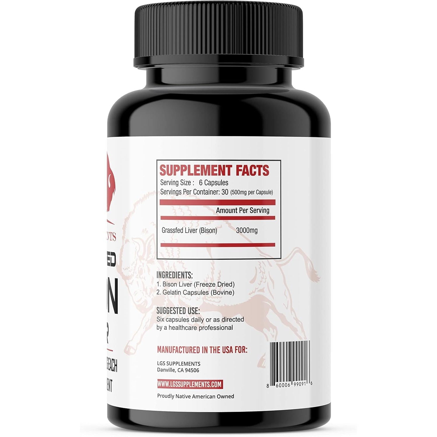 Grass Fed Bison Liver Capsules Supports Energy Production, Detoxification, Digestion, Immunity, Natural Iron Non-Gmo, Freeze Dried Liver Health Supplement, 3000Mg