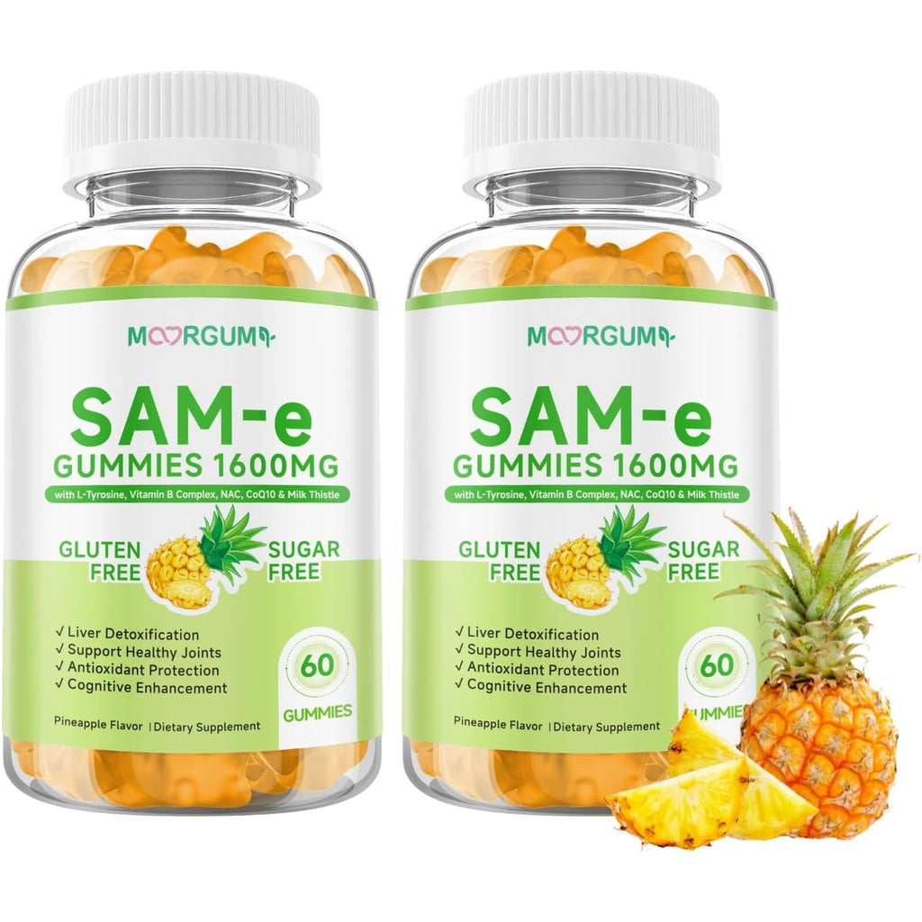 Sam-E L-Tyrosine Gummies with NAC, Coq10 & Vitamin B Complex, 1600Mg Sam-E, 1500Mg L-Tyrosine Supplement for Energy, Cellular Antioxidant Support, Emotional Well-Being Support, 120 Count