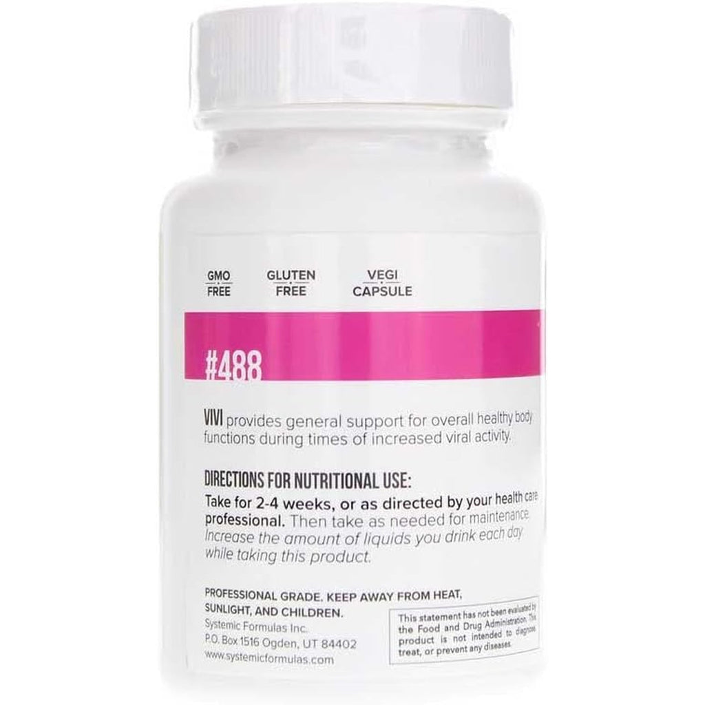 Systemic Formulas Bio Challenge #488 VIVI Virox - 30 Capsules. Powerful Immune Support Blend with PAU D’Arco, Leptotaenia Oil (Lomatium Dissectum), Bitter Almond Oil, Jojoba Oil and Vitamin E.