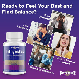 Thyroid Support Supplement for Women & Men – Professional T4, T3, T2 Triple-Pathway – Metabolism & Energy – with L-Tyrosine, Selenium, Ashwagandha & Guggul Extract – Standardized Herbs – 60 Capsules
