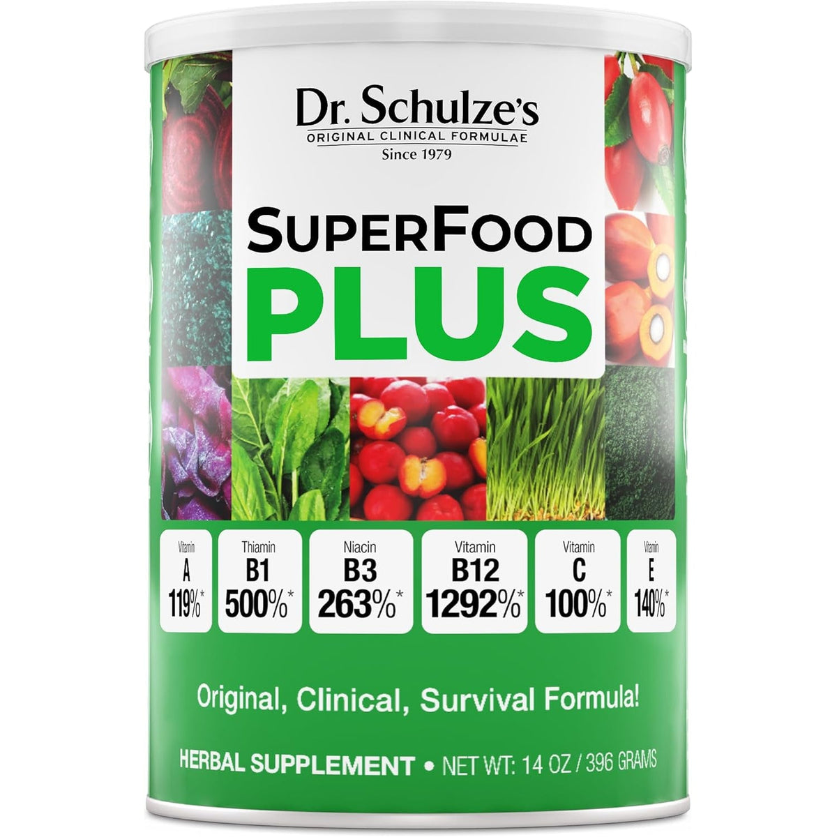 Dr. Schulze'S Superfood plus - Everyday Superfood Supplement to Support Overall Wellness - Clean, Quality Nutrition - Supports Metabolism & Daily Energy - Gluten-Free & Dairy-Free - 14 Oz