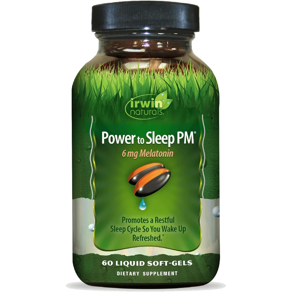 Irwin Naturals Power to Sleep PM - 6Mg Melatonin, GABA, Ashwagandha, Valerian Root & L-Theanine Supplements for Men and Women - Supports Restful Sleep Cycle & Relaxation - 60 Liquid Soft-Gels