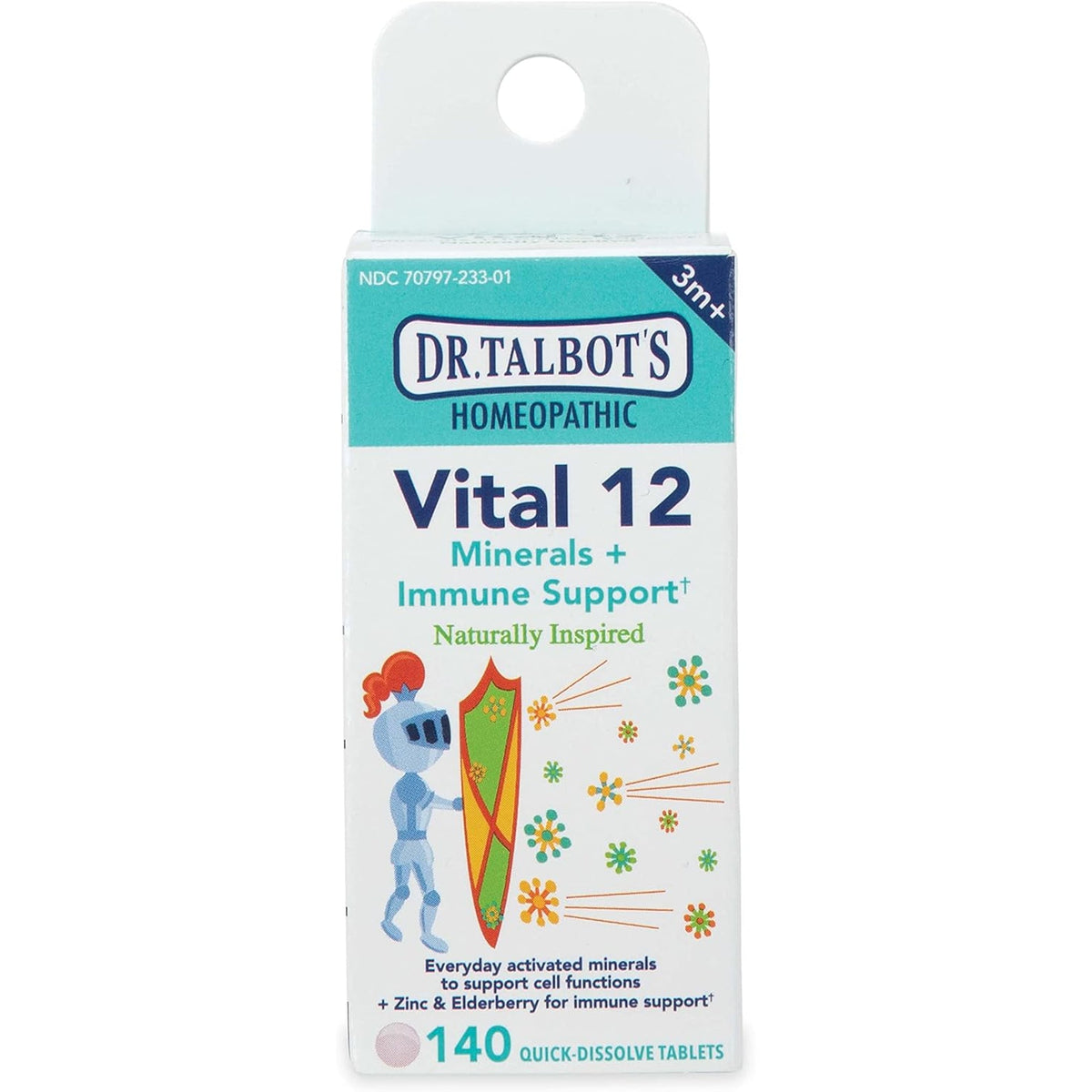 Dr. Talbot'S Vital 12 Tablets, Naturally Inspired, Minerals and Immune Support, Quick Dissolve, 140 Count