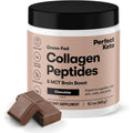 Perfect Keto Collagen Peptides, Chocolate, 10G Protein Powder, Low Carb, No Sugar Added, Keto Friendly Coffee Creamer & Drink Mix, Grass Fed Bovine Type 1 & 3 Supplement with MCT Oil, 20 Servings