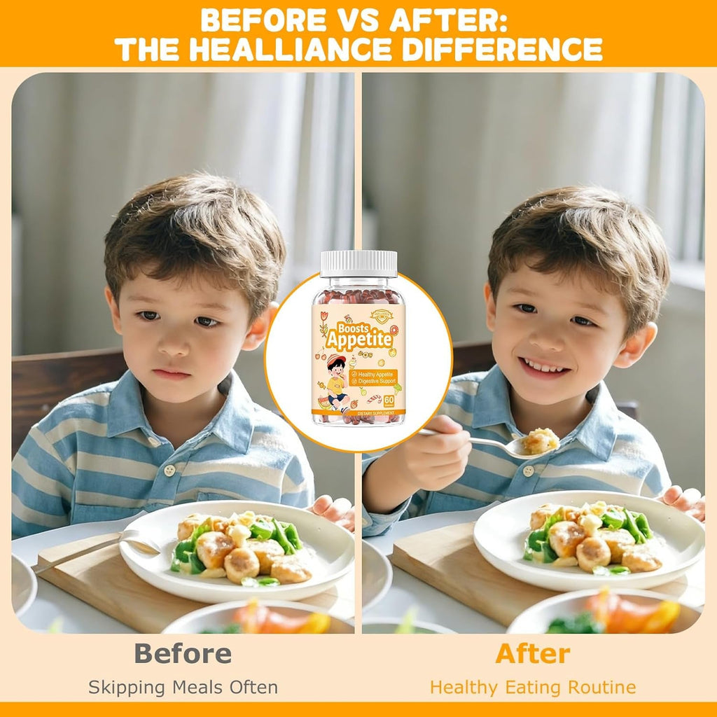 Appetite Booster Gummies for Kids Adults – Natural Blend of Hawthorn Zinc Carrot Supports Digestion Helps Increase Appetite, Promotes Healthy Eating Habits for Picky Eaters (Mixed Fruit Flavor)