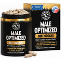 Beef Organ Supplement for Men 100% Grass Fed Beef Testicle, Prostate, Liver & Bone Matrix High Absorption with Black Pepper Non-Gmo, Hormone Free, Made in USA 90 Capsules