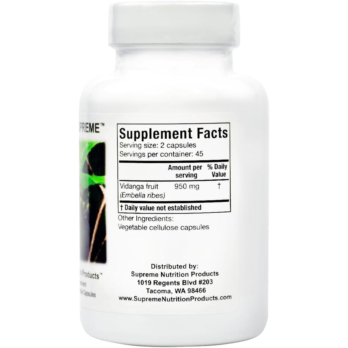 Supreme Nutrition Vidanga Supreme, 90 Pure Vidanga Vegetarian Capsules