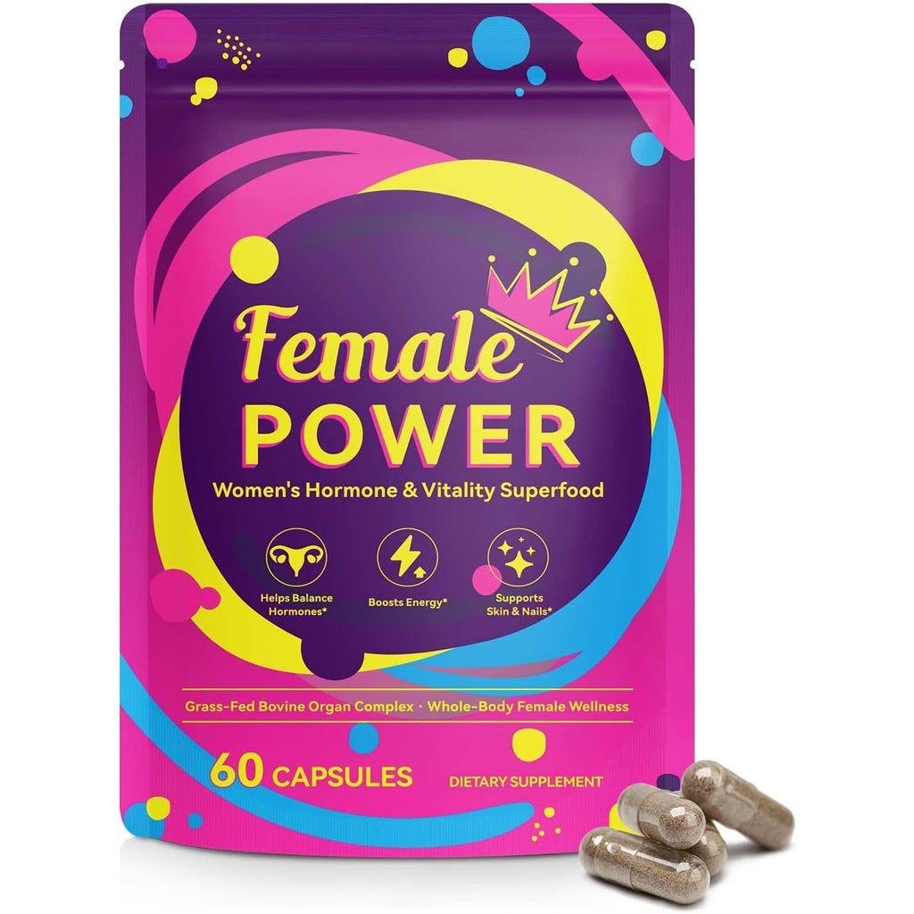 Beef Organ Supplement for Women, Female-Optimized Beef Organs Superfood Supplement, 100% Grass Fed - Balance Hormones, Energy & Female Wellness for Women (60 Count (Pack of 1))