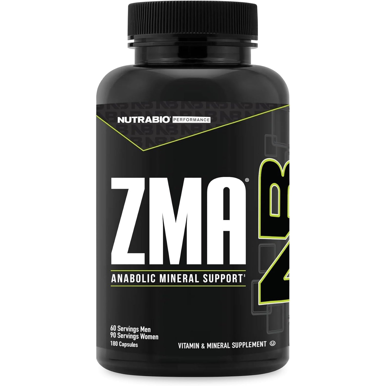 Nutrabio ZMA Supplements for Men & Women- Zinc Magnesium Supplements to Support Hormone Levels, Peak Performance, Sleep, Muscle Recovery, Immune Health, 180 Ct.