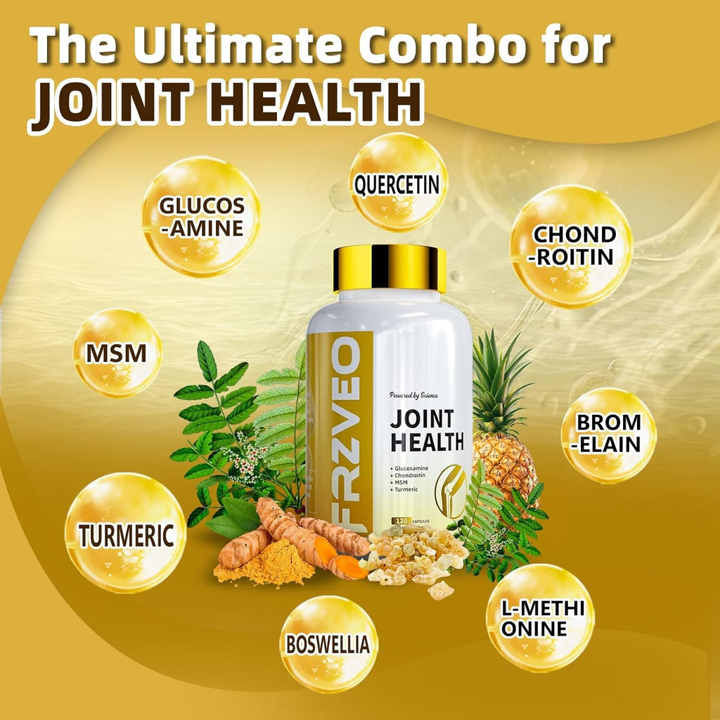 Joint Health Supplement for Women & Men, Joint Support Supplement Glucosamine Chondroitin MSM, 120 Capsules