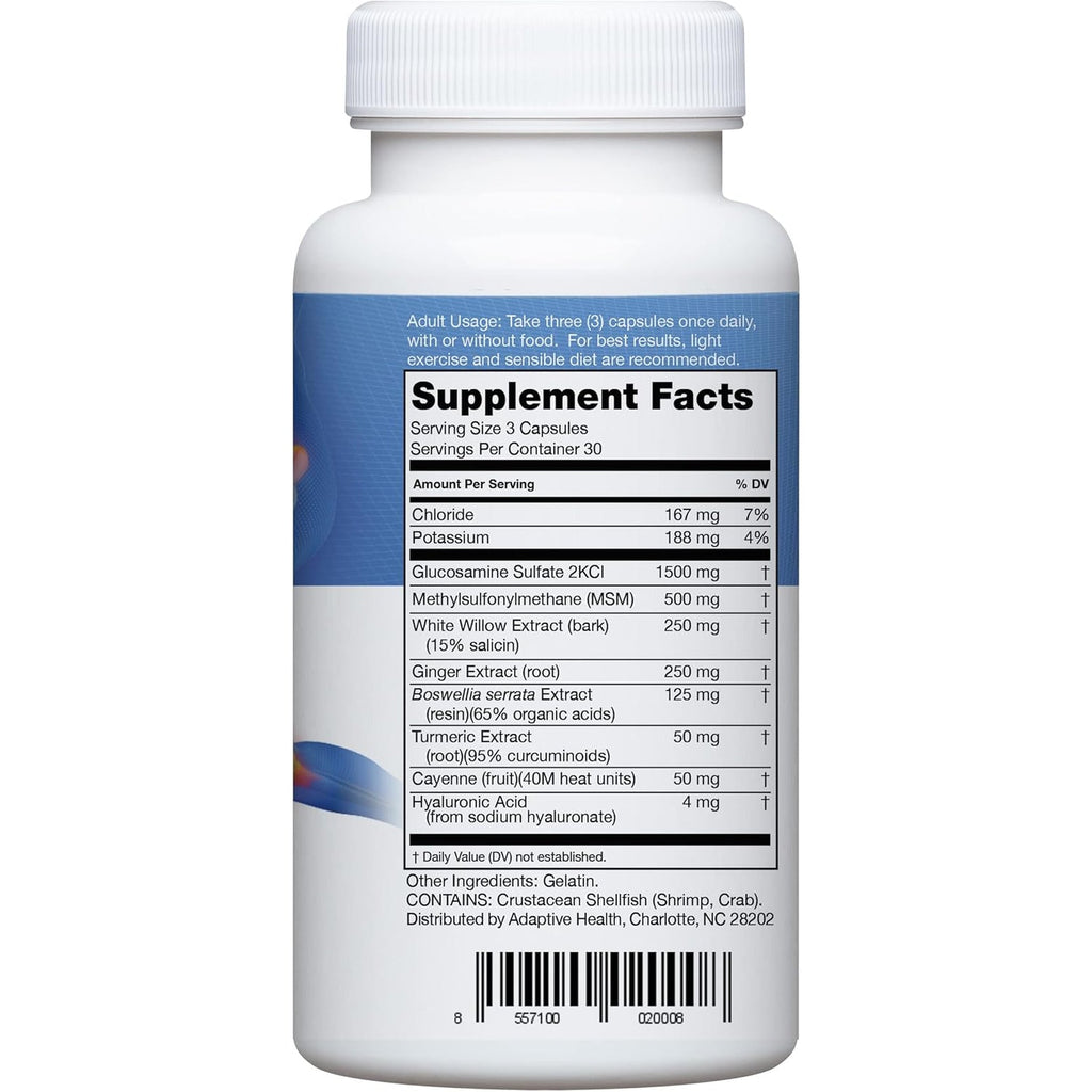Instaflex Joint Support Supplement for Men and Women - Glucosamine, MSM, White Willow, Turmeric, Ginger, Cayenne, Hyaluronic Acid - 90 Capsules