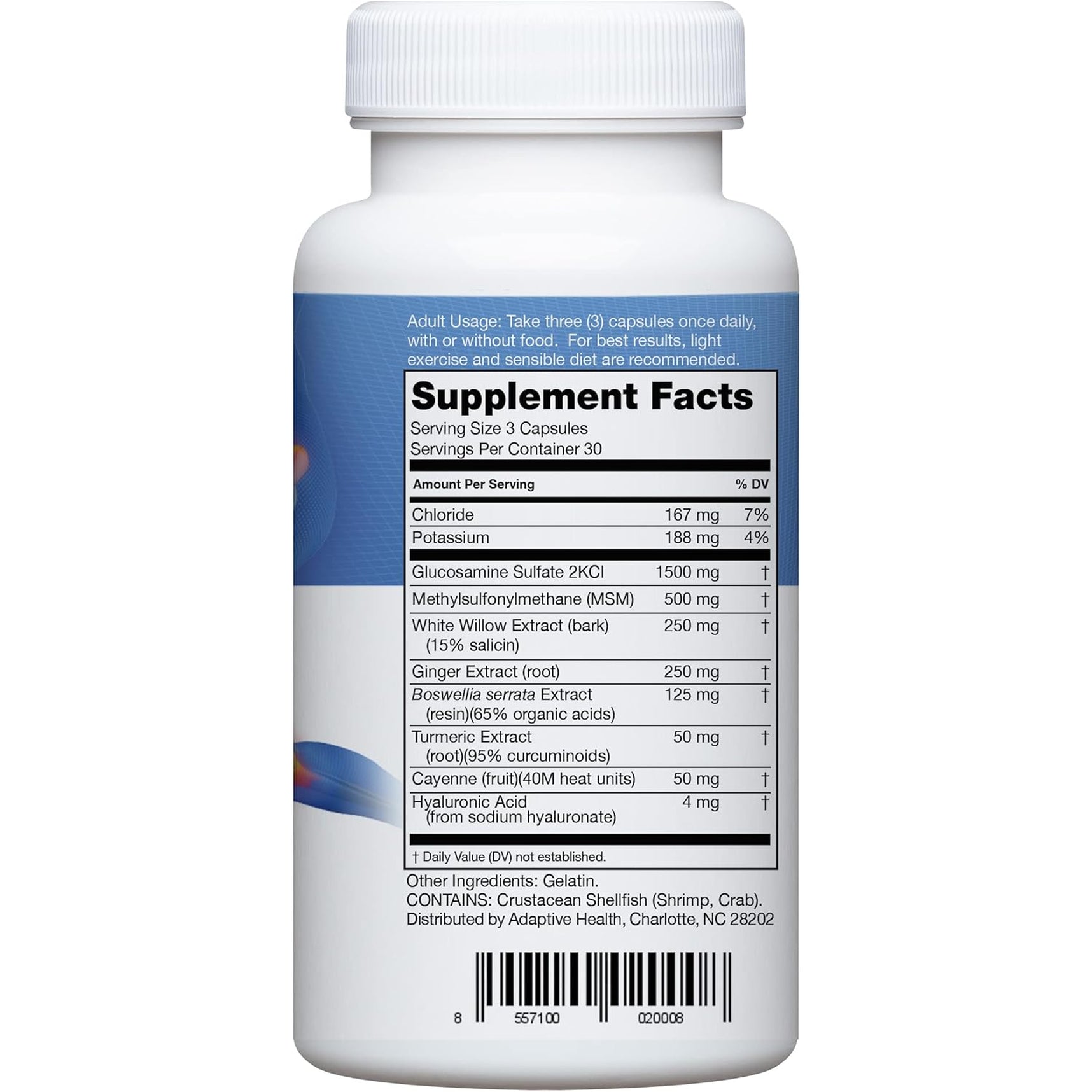 Instaflex Joint Support Supplement for Men and Women - Glucosamine, MSM, White Willow, Turmeric, Ginger, Cayenne, Hyaluronic Acid - 90 Capsules