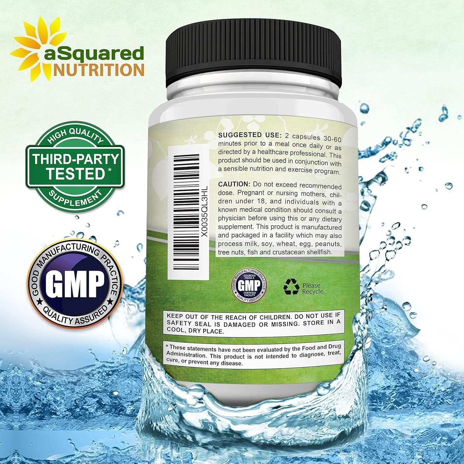 Asquared Nutrition Garcinia Cambogia 1600Mg-180 Capsules-Natural Pure Extract Pills for Brain Health- Standardized Ultra HCA & Garcinia Cambogia Supplement Alternative to Gummies, Drops, Tea & Powder