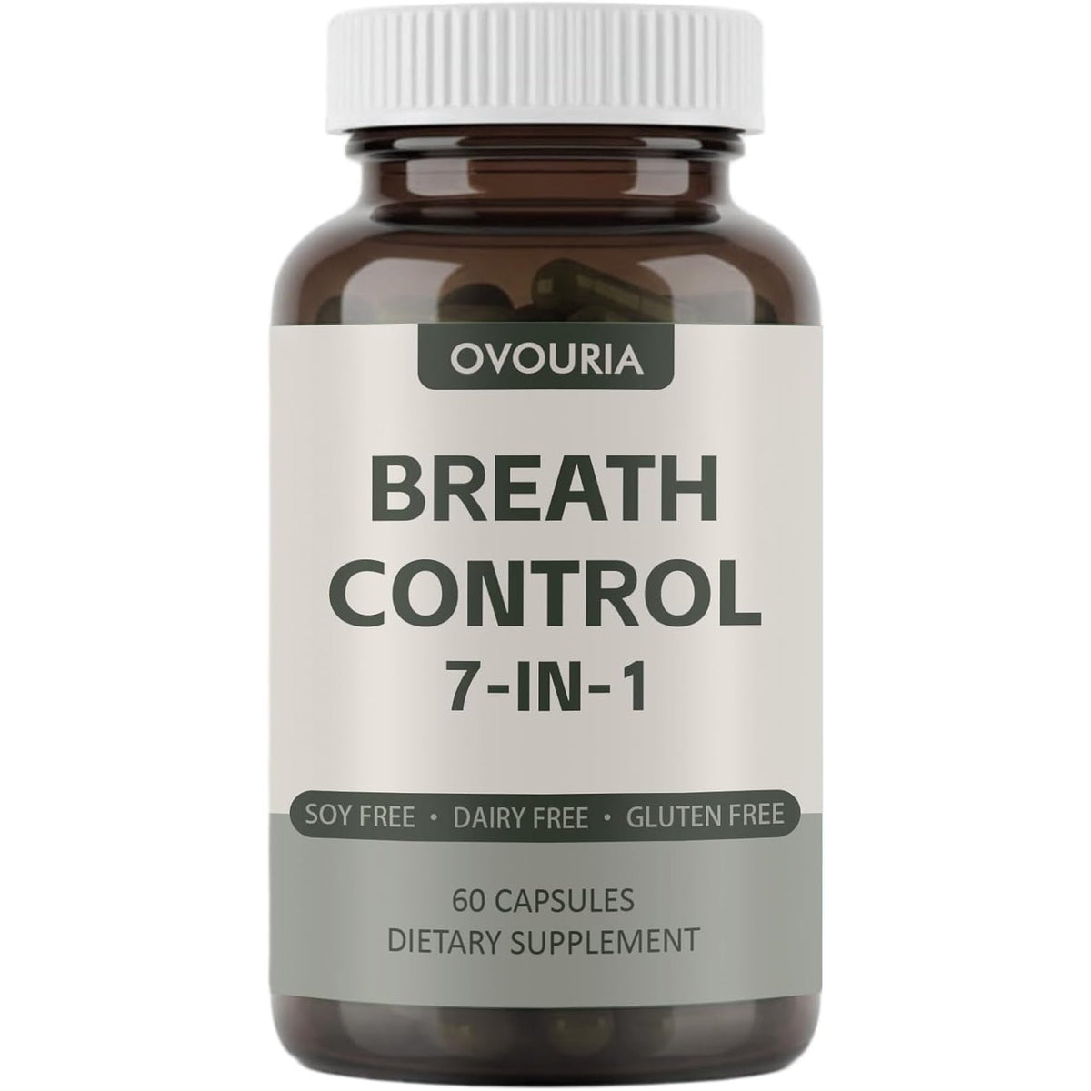 Ovouria Breath & Gut Balance Capsules - 7-In-1 Formula with Probiotics, Zinc Gluconate & Magnesium Citrate for Fresh Breath, Chronic Halitosis Relief & Digestive Wellness, 60 Count(1Pc)