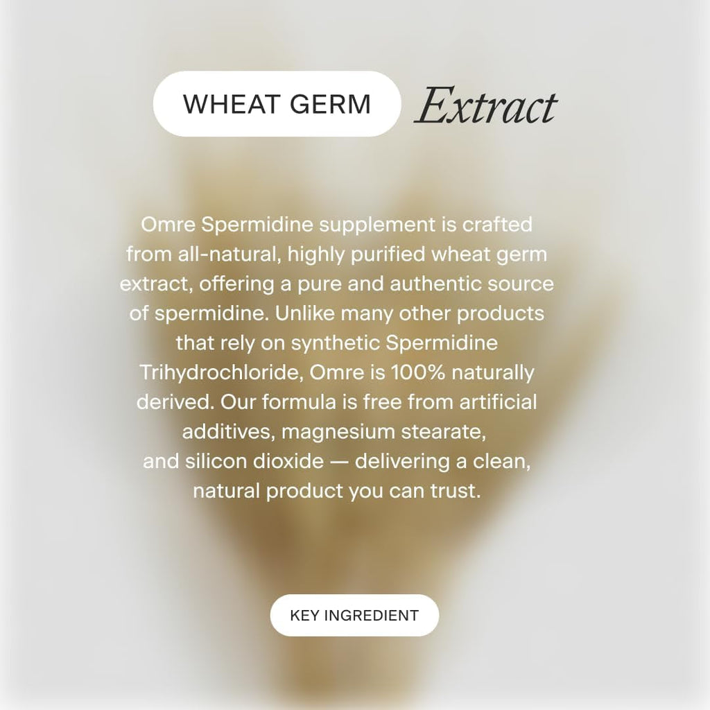 OMRE Spermidine Supplement (10Mg of Non-Synthetic Spermidine) - 3Rd-Party Tested 1000Mg Wheat Germ Extract Standardized to No Less than 1% - 10Mg of Natural Spermidine per Serving