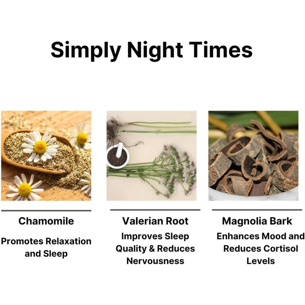Simply Night Time | Weight Loss Support | Better Sleep | Mood Enhancer and Stress Relief | Botanical Blend - Valerian Root, Cascara Sagrada, Magnolia Bark, Chamomile | 84 Count