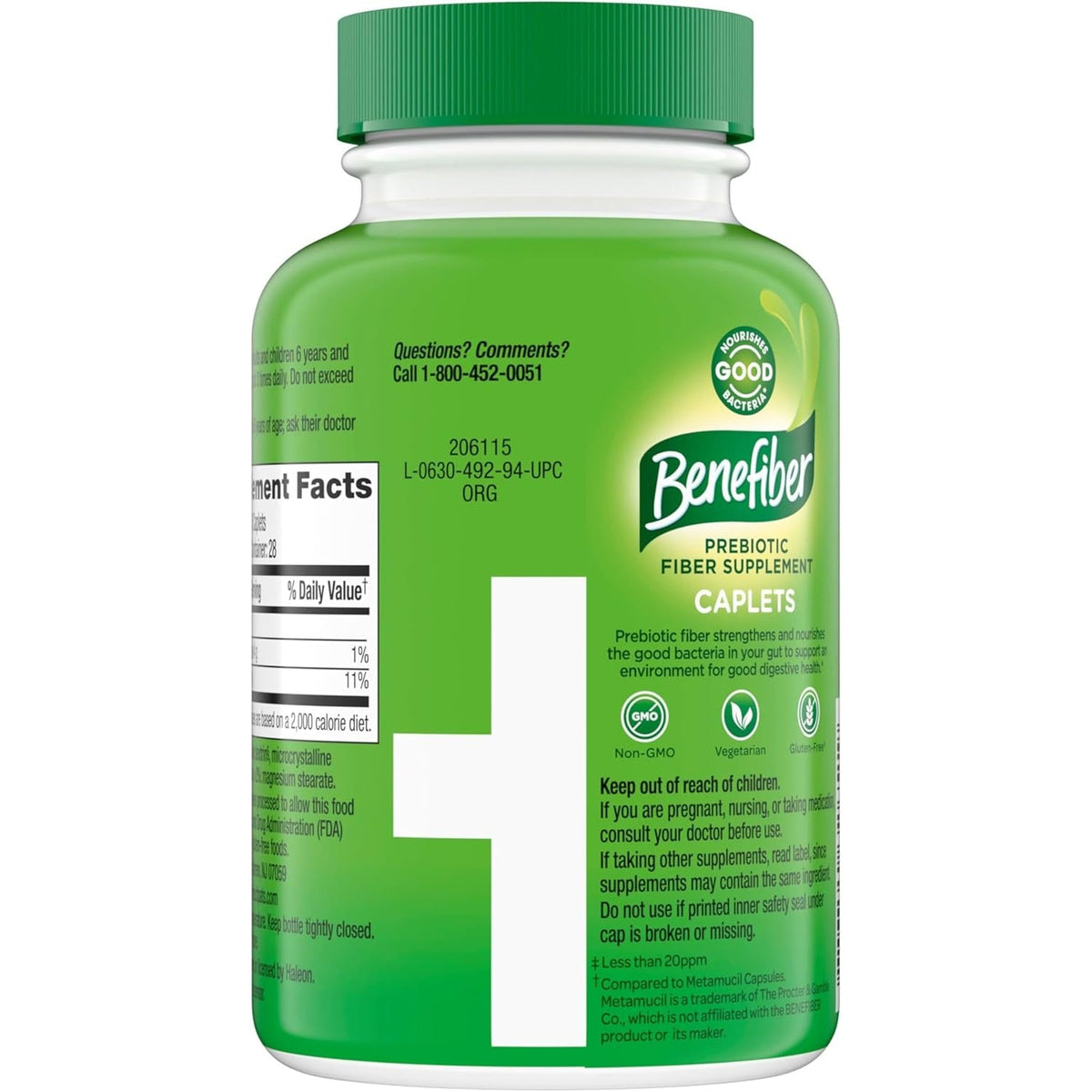 Benefiber Prebiotic GLP-1 Friendly Fiber Supplement Caplets, 84 Count