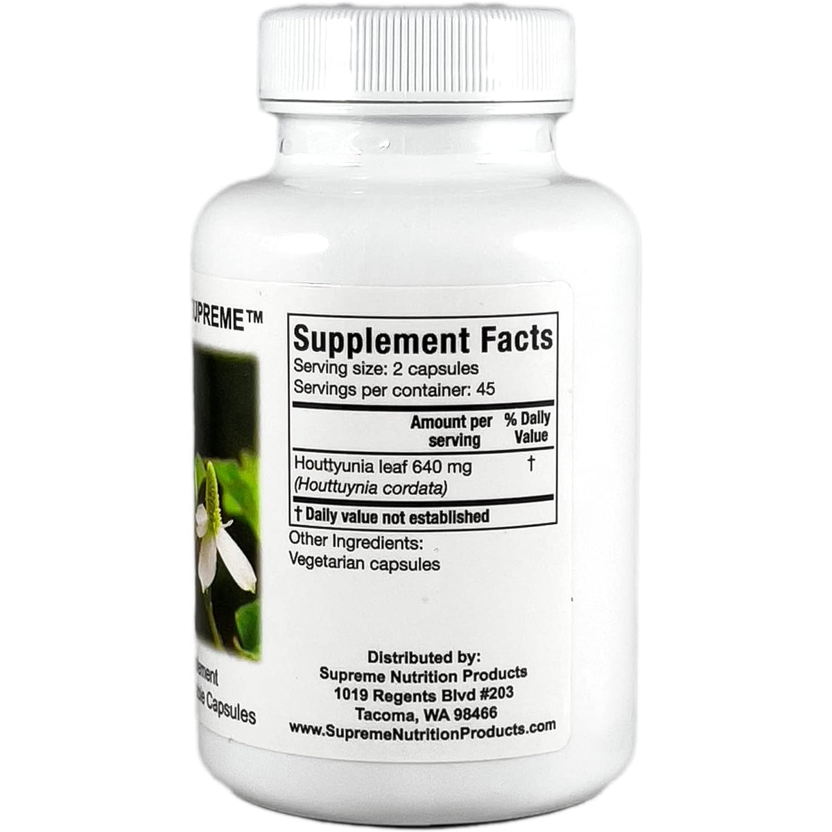 Supreme Nutrition Houttuynia Supreme, 90 Pure Herb Vegetarian Capsules