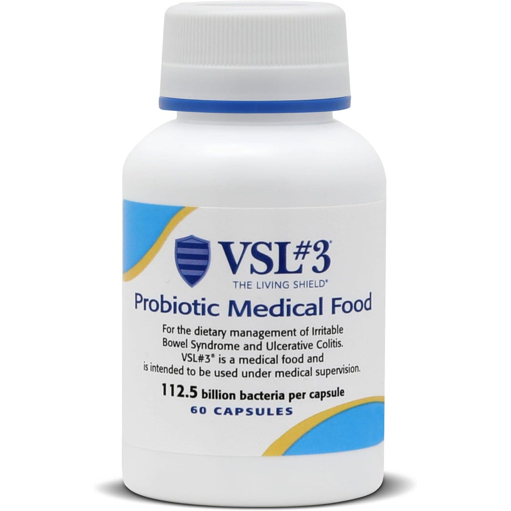 VSL#3® Probiotics for Digestive Health, IBS & UC Symptoms - 112.5B Cfus, High-Potency, Multi-Strain, Live, Refrigerated Probiotic, Medical Food for Gut Health Support in Men & Women, 60 Capsules