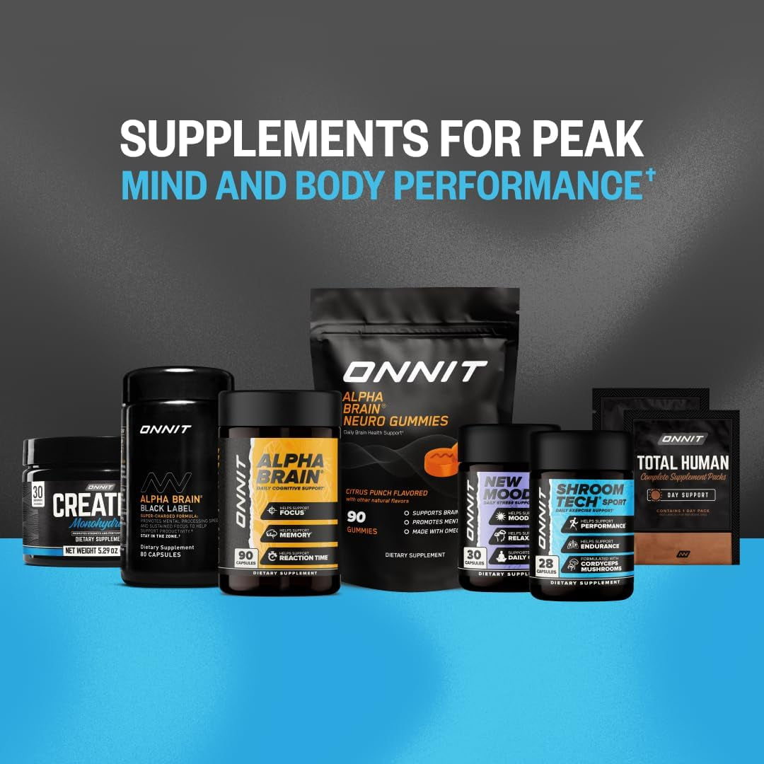 ONNIT Creatine Monohydrate Powder, IGEN(TM) Non-Gmo Tested 5G Premium Creatine for Muscle Strength, Power and Lean Mass, Supports Brain Health, Brain Cellular Energy, Unflavored, 30 Servings, 5.29 Oz