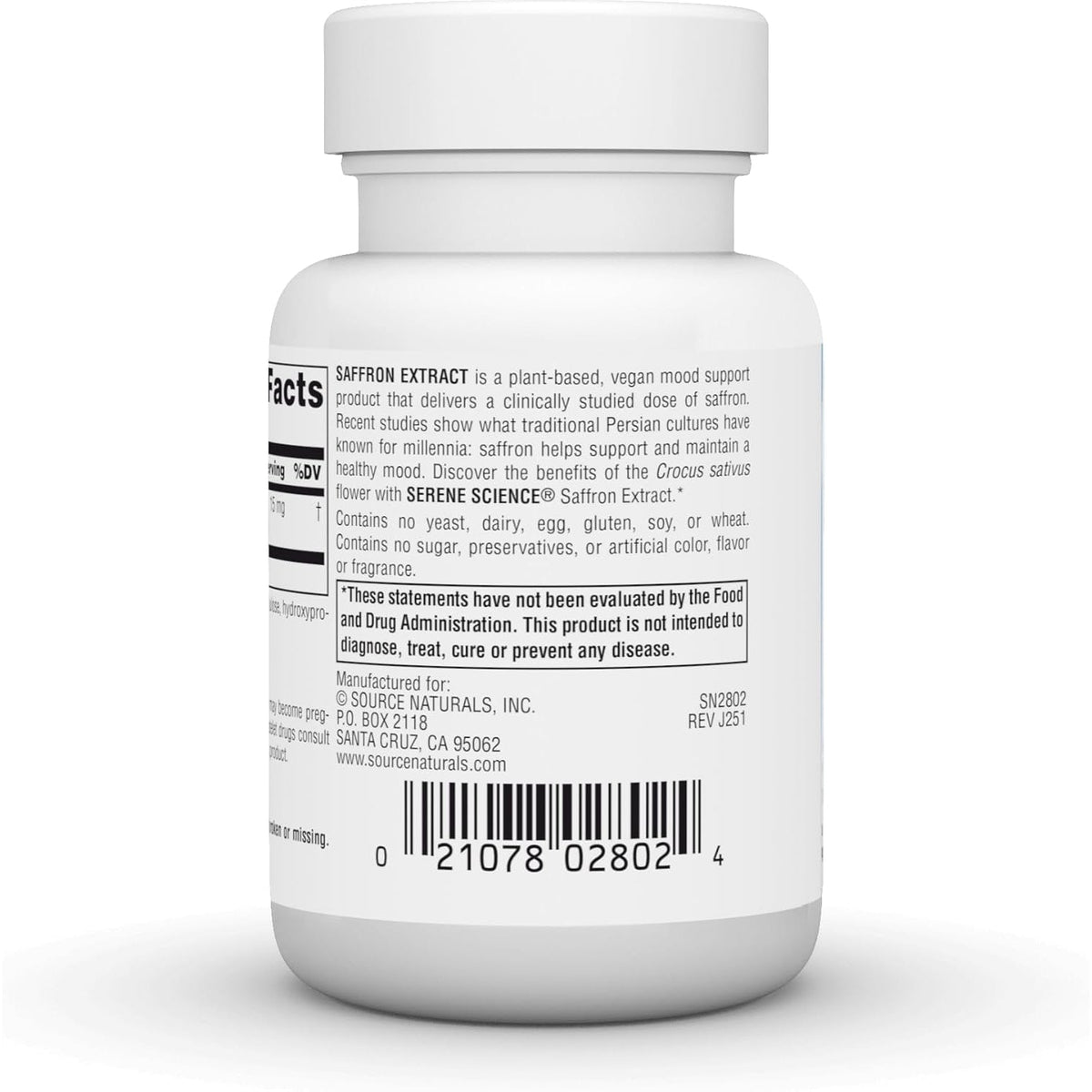Source Naturals Serene Science Saffron Extract, for Mood Support* - 15 Mg - 60 Tablets