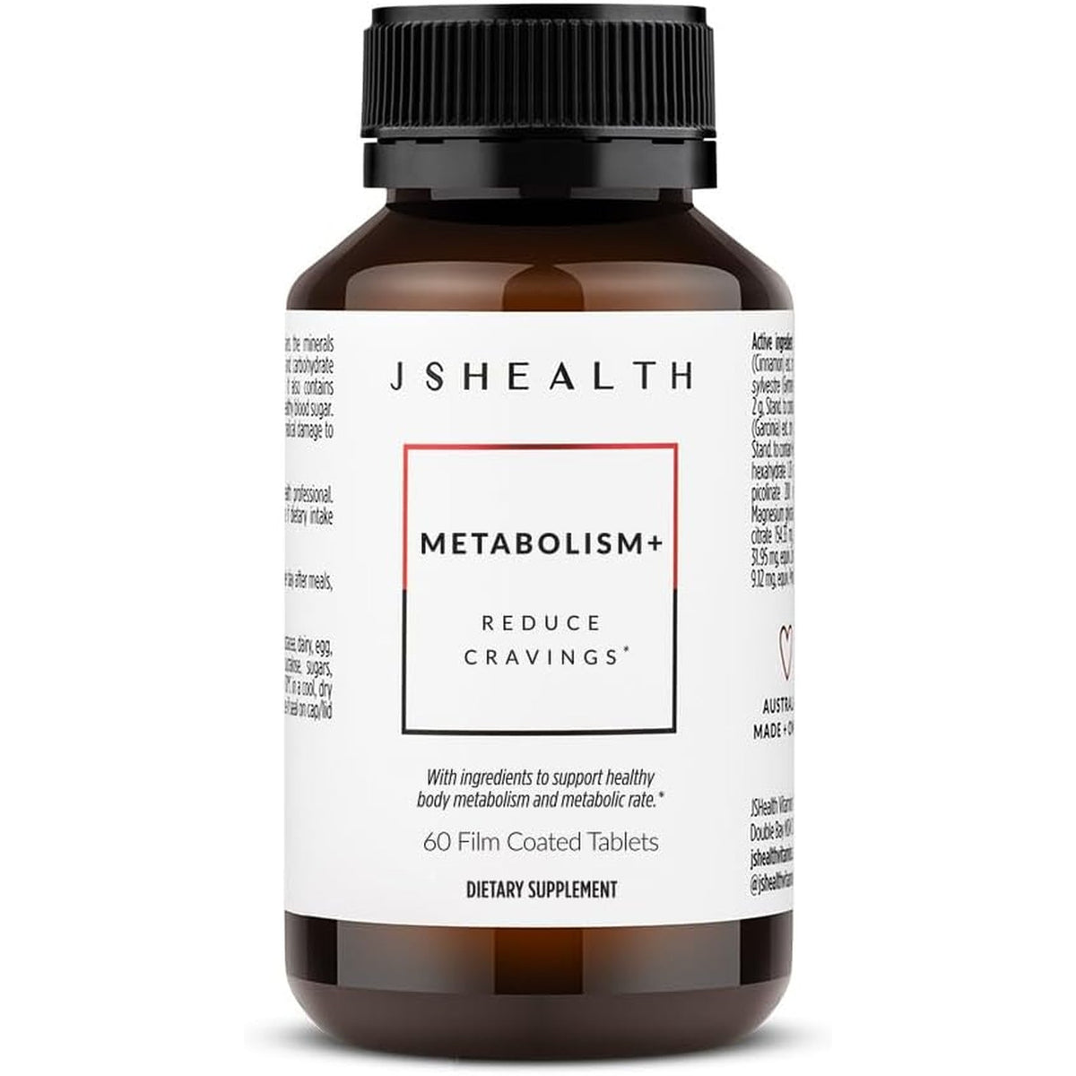 Jshealth Metabolism Supplement. Chromium for Healthy Blood Sugar and Cravings Support. with Zinc, Magnesium, Cinnamon, Gymnema. by Nutritionist Jessica Sepel (60 Tablets)