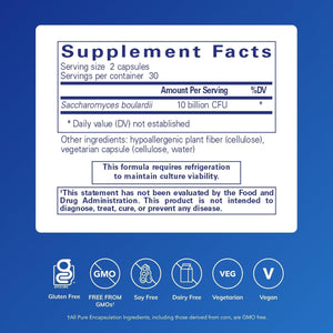 Pure Encapsulations Saccharomyces Boulardii | Natural Probiotic to Balance Intestinal Flora | 60 Capsules