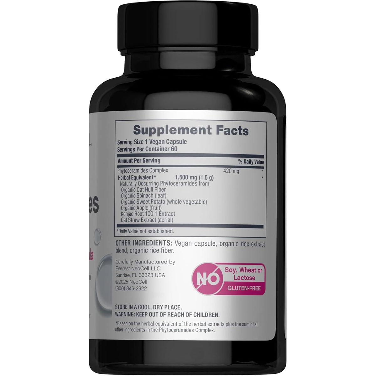 Neocell Phytoceramide Complex Supplement | 60 Capsules | Advanced Formula | Vegan Plant Derived Ceramides