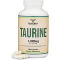 Taurine Supplement 1000Mg per Serving, 180 Capsules - Amino Acid Studied to Support a Longer, Healthier Life (Taurina) Vegan Safe, Gluten Free, Non-Gmo by Double Wood