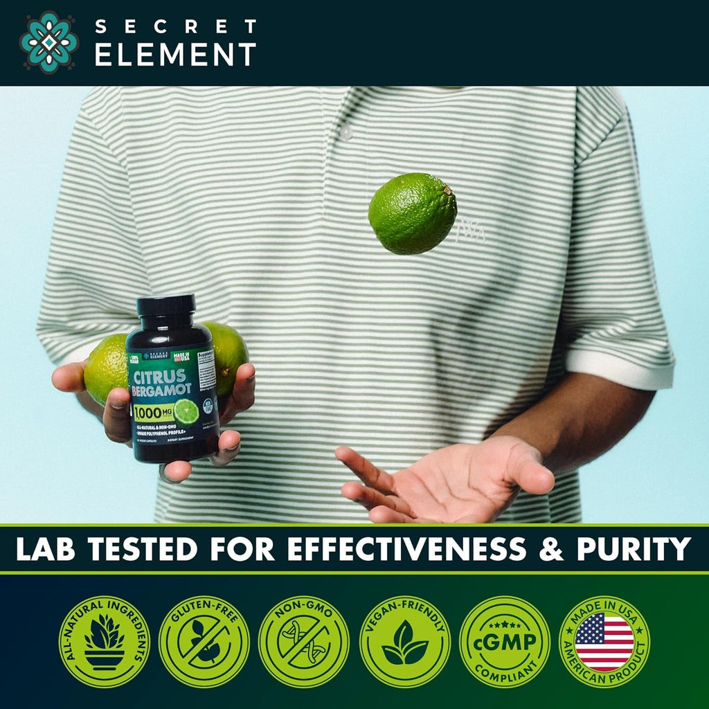 Citrus Bergamot Extract 1000Mg for Women and Men – Polyphenol-Rich Bergamot Capsules for Daily Wellness, Antioxidant Support & Healthy Lifestyle, Non-Gmo, Gluten Free, 120 Vegan Bergamot Capsules